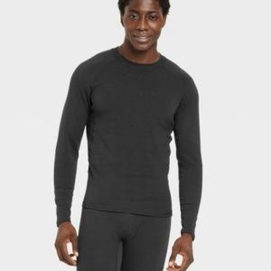 Men's Fitted Cold Mock Long Sleeve Athletic Top-XXL-Black-All In Motion